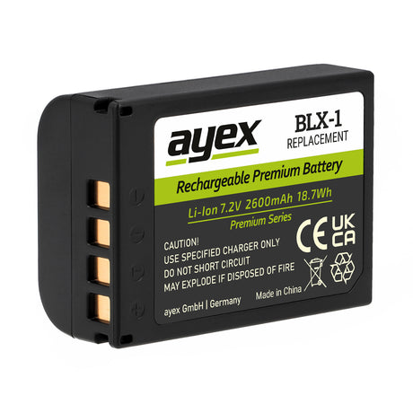 ayex BLX-1 Akku Premium Series Ersatzakku für OM System OM-1 OM-3 OM-1 Mark II