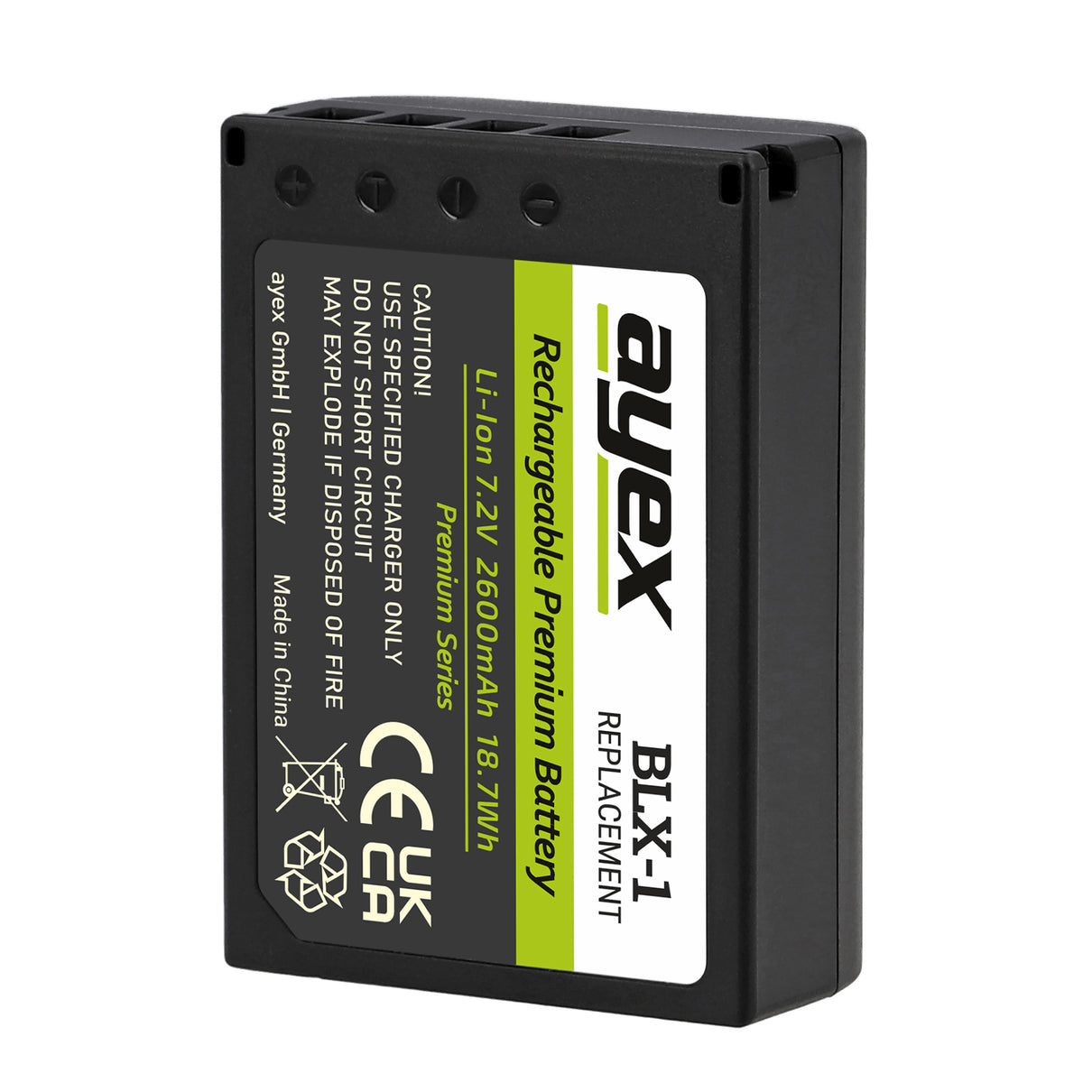 ayex BLX-1 Akku Premium Series Ersatzakku für OM System OM-1 OM-3 OM-1 Mark II