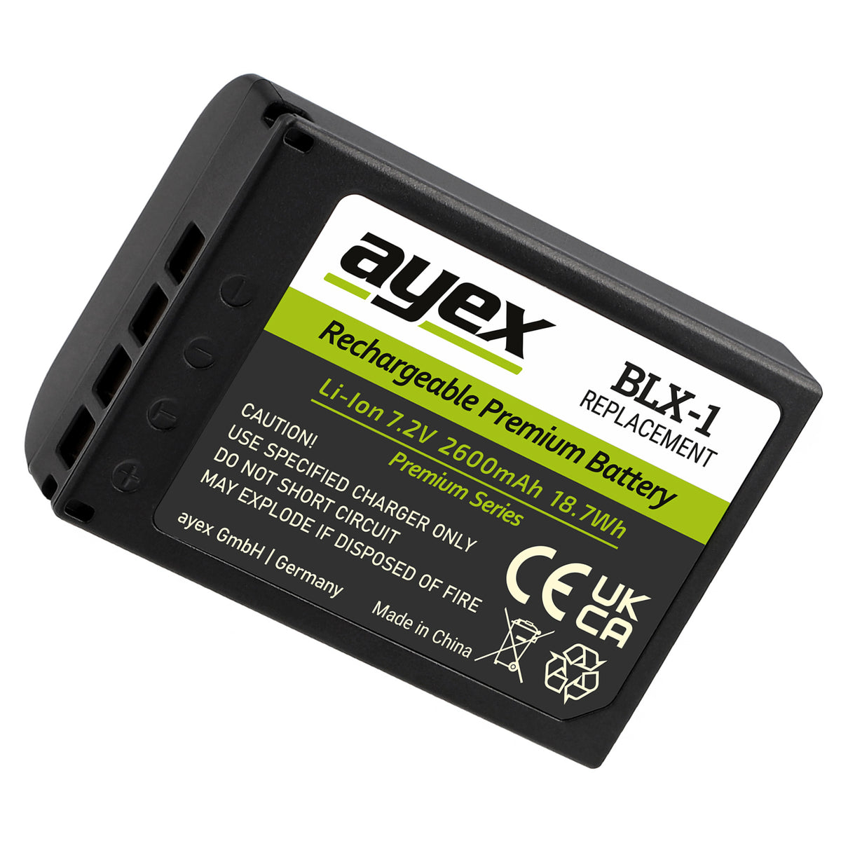 ayex BLX-1 Akku Premium Series Ersatzakku für OM System OM-1 OM-3 OM-1 Mark II