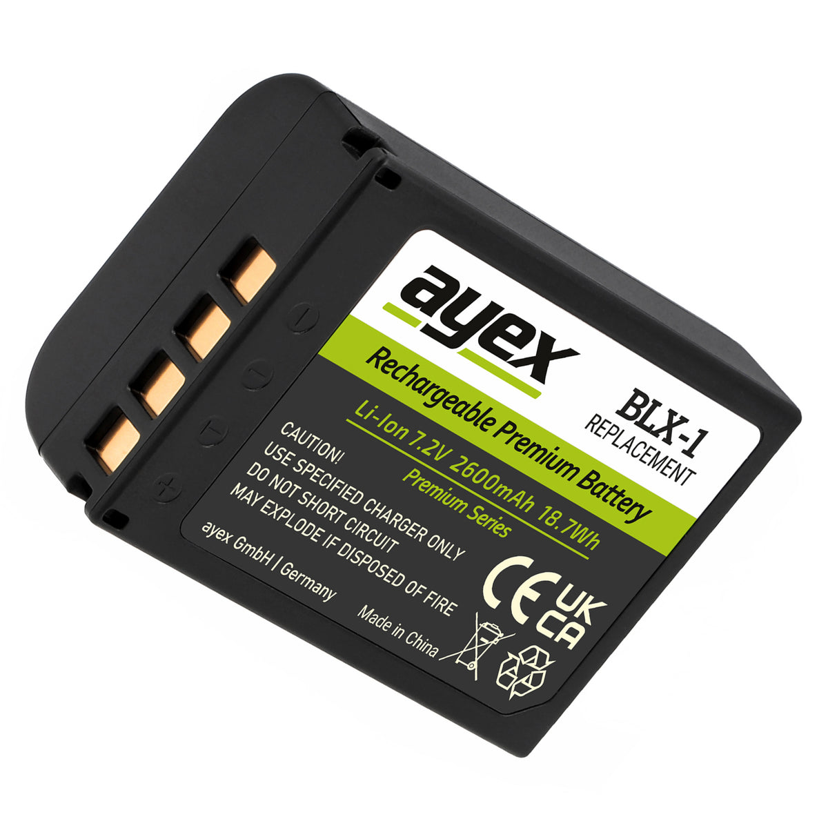 ayex BLX-1 Akku Premium Series Ersatzakku für OM System OM-1 OM-3 OM-1 Mark II