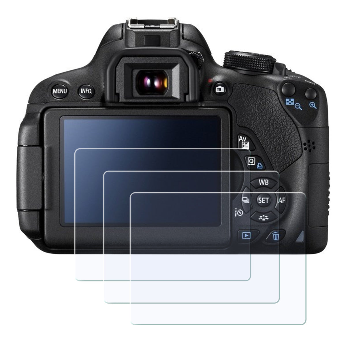 Display-Schutzglas für Canon EOS 77D, 700D, 750D, 760D, 800D – 0,3 mm 9H gehärtetes Glas3 Stück