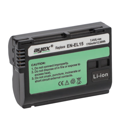 EN-EL15 Akku 2 Stück Sparset für Nikon Z6 Z7 D7000 D600 D750 V1 D800E B-Ware