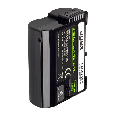 EN-EL15C Akku für Nikon Z7 II Z6 D7500 D7000 D850 D750 D610 D800E lange Laufzeit 2250mAh