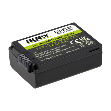 ayex EN-EL25 Akku 1350mAh 7.6V (10.3Wh) Premium Series für Nikon Z30 Z50 Z50 II Z fc