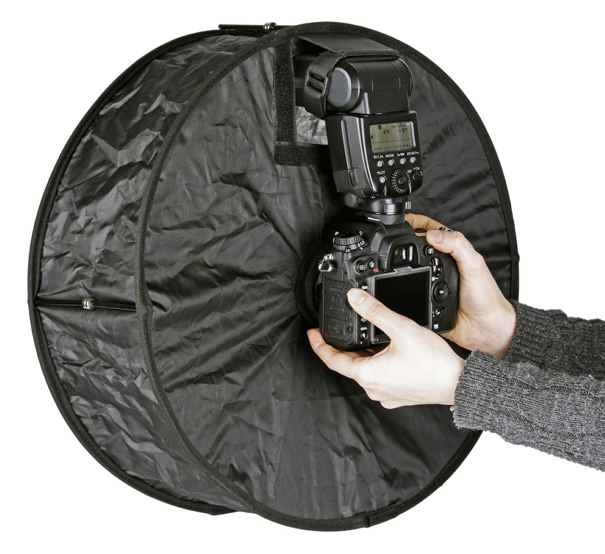 Faltbarer Ringblitz-Diffusor für Aufsteckblitz/Speedlite (43cm Ø)