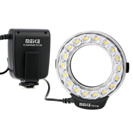 Makro Ringblitz & Ringleuchte für Sony Kameras mit Mittenkontakt Meike FC-110 LED
