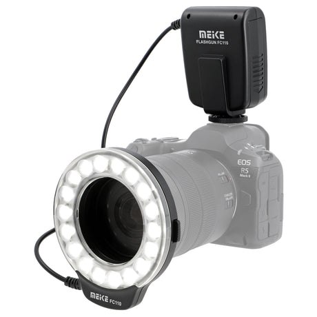 Makro Ringblitz & Ringleuchte für Sony Kameras mit Mittenkontakt Meike FC-110 LED