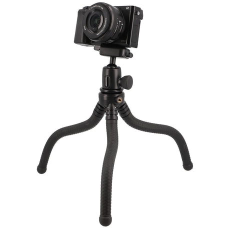 Flexibles 2-in-1 Tischstativ & Selfie-Pod mit Kugelkopf - Biegsame Beine & 1/4"-Anschlüsse