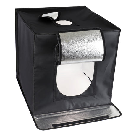 ayex Fotostudio Set Foto Box mit LED Licht und Hintergrund-Folie, optimal für Produktfotografie