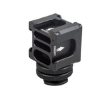 Rotierbarer Vierkopf-Multifunktions Cold-Shoe-Adapter 1/4 Zoll eingebaute Rücklaufsperre für Blitzlichte Monitore Mikrofone