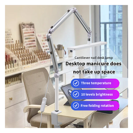 LED Beauty Tischlampe mit Klemme 3 Lichtfarben, 10 Helligkeitsstufen, drehbar – Schwarz / Weiß