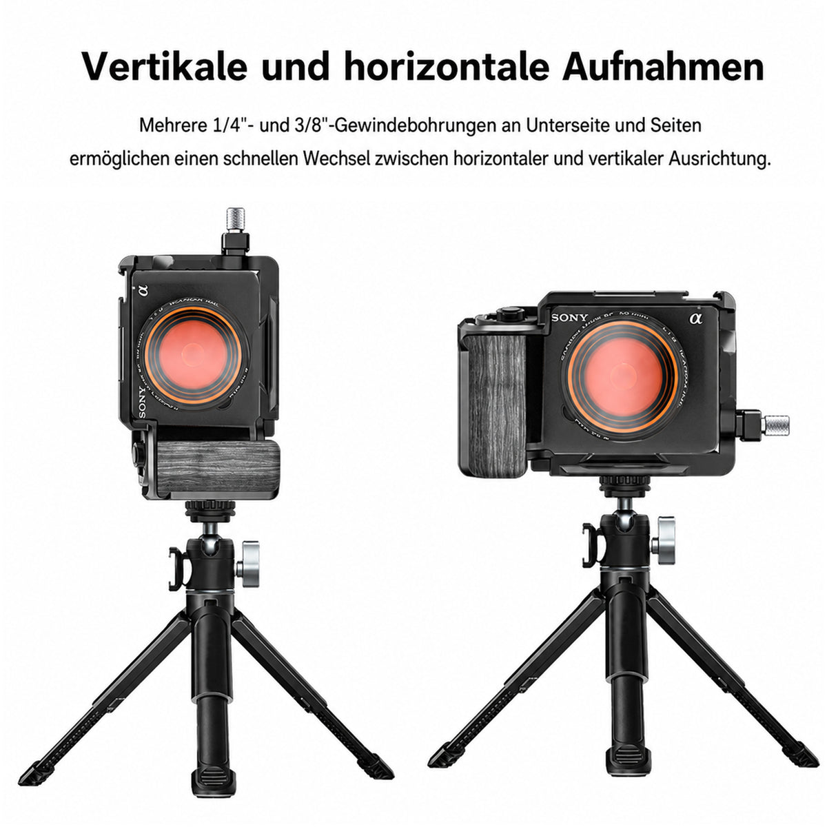 ayex Kamera-Cage für Sony ZV-E1 mit HDMI-Klemme & NATO Rail