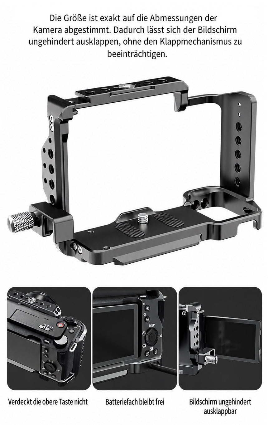 ayex Kamera-Cage für Sony ZV-E1 mit HDMI-Klemme & NATO Rail