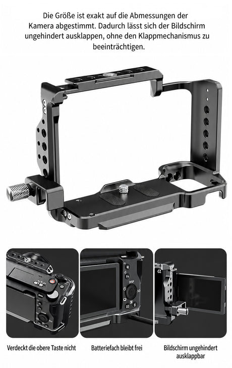 ayex Kamera-Cage für Sony ZV-E1 mit HDMI-Klemme & NATO Rail