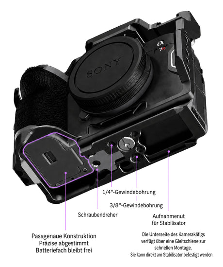 ayex Kamera-Cage für Sony Alpha 7 IV - NATO Rail & Arca-Type