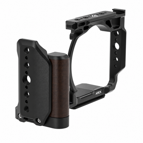 ayex Kamera-Cage für Nikon ZR mit Holzoptik-Griff und Arca-Profil