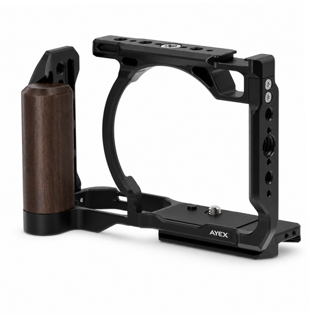 ayex Kamera-Cage für Nikon ZR mit Holzoptik-Griff und Arca-Profil