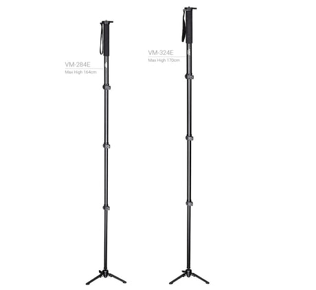 JUSINO Monopod mit abnehmbarem Fuß Tischstativ Schnellspann-Clips bis 170cm 12kg VM-324E