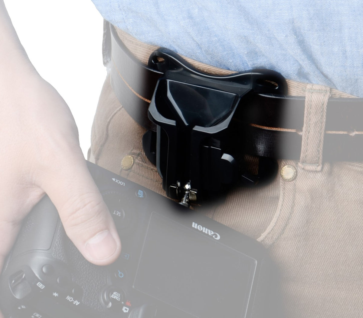Kamera Holster Gürtelhalterung mit 1/4 Zoll Schraube Sicherheitsverriegelung für Kameras bis 1,2 kg