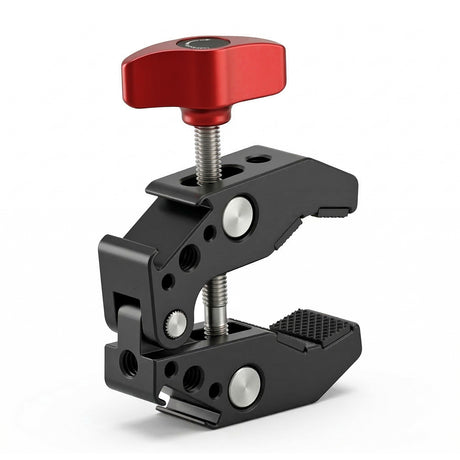 ayex Metall Super Clamp mit Blitzschuh & 1/4 Zoll Gewinde – Universelle Befestigungsklemme für Kamera, LED Licht, Mikrofon & Zubehör