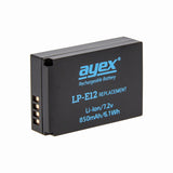 ayex Power Set mit 2x LP-E12 Akku für Canon + 1x USB Dual Ladegerät zB EOS M M200