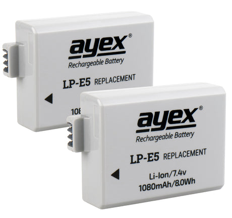 Batteriegriff Set für Canon EOS 1000D 500D 450D + 2x LP-E5 Akku wie BG-E5