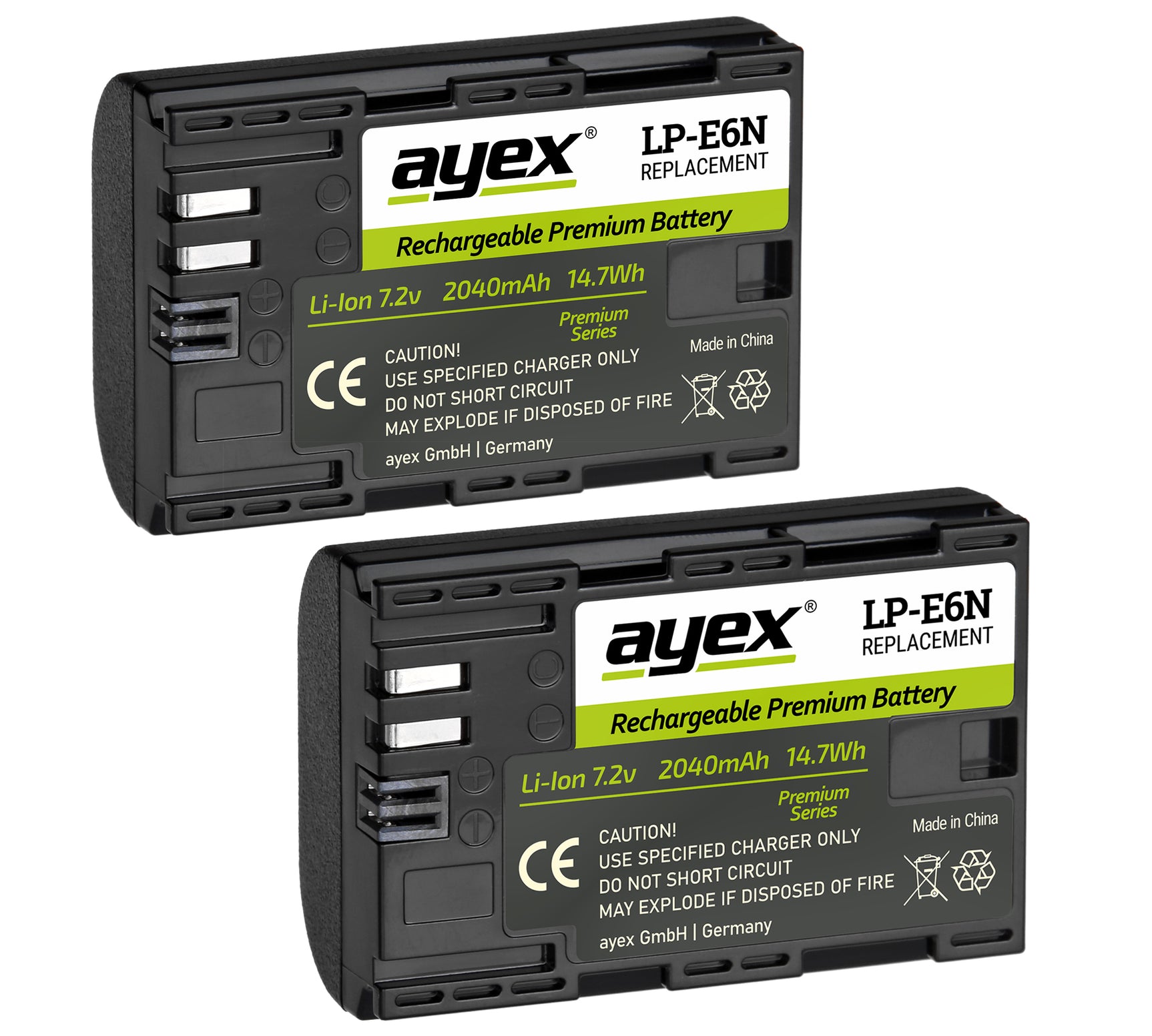 Batteriegriff Set für Canon EOS 90D 80D 70D + 2x LP-E6N Akku + 1x USB Dual Ladegerät wie BG-E14