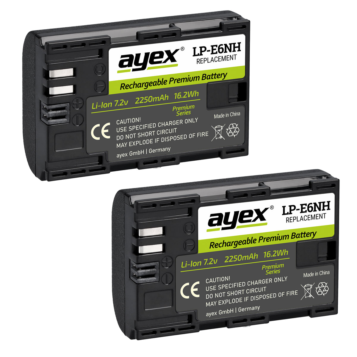 Batteriegriff Set für Canon EOS R5 R6 wie BG-R10 + 2x LP-E6N Akkus kompakter Handgriff