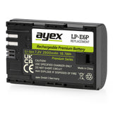 ayex LP-E6P Akku 2600mAh für Canon EOS R5 Mark II, R6, R7, R5, 5D Mark IV