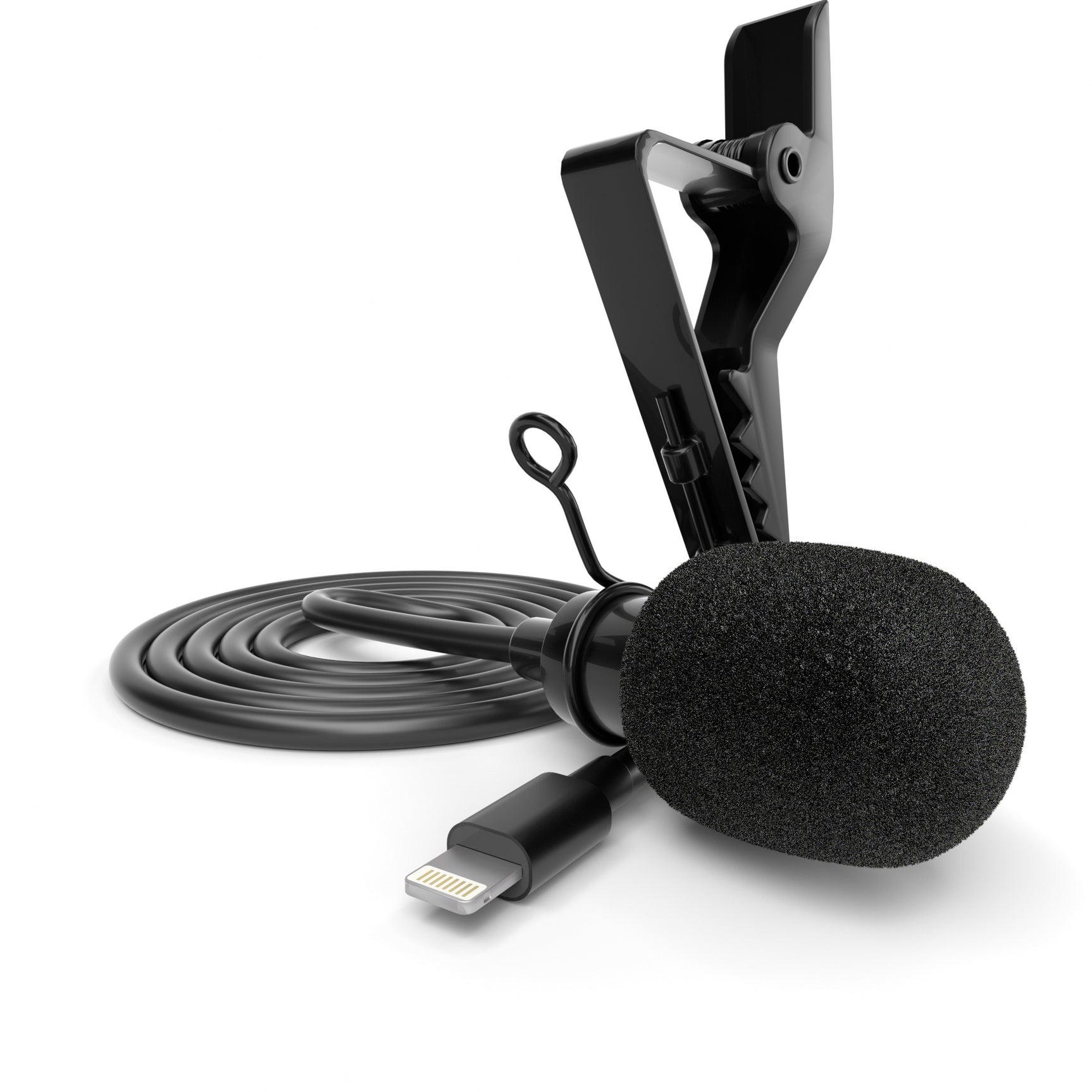 Lavalier Mikrofon für iPhone iPad Windschutz & Klemme perfekt für Interviews Livestreams Lightning