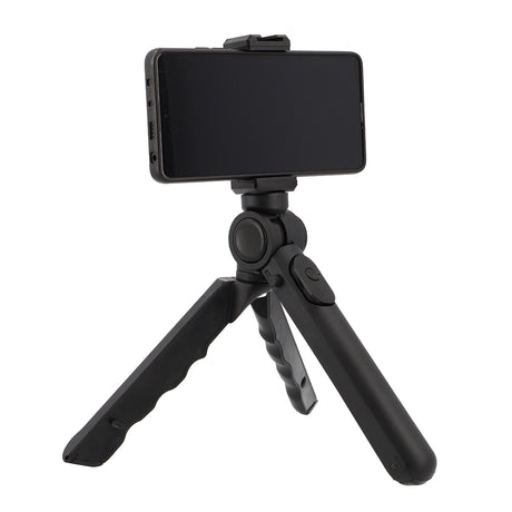 Klapbares 2-in-1 Tischstativ & Selfie-Stick mit Smartphone-Halter und Bluetooth-Auslöser
