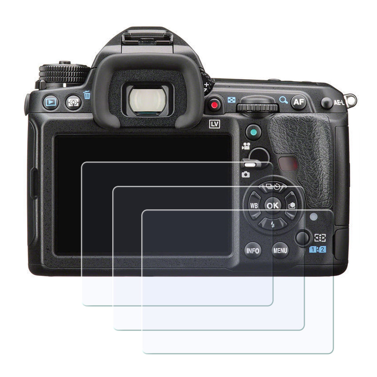Display-Schutzglas für Pentax K-3, K-3 II, 645Z – 0,3 mm 9H gehärtetes Glas 3 Stück