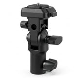 Lampenstativ Adapter mit Schnellwechselplatte – Neigekopf mit Schirmhalter für Blitz, LED-Licht und Kamera