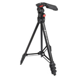 JUSINO leichtes Traveller Stativ 4 Segmente bis 139cm Aluminium 2,5kg belastbar