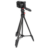 JUSINO leichtes Traveller Stativ 4 Segmente bis 139cm Aluminium 2,5kg belastbar