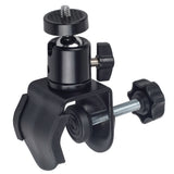 Stativklemme mit Kugelkopf & drehbaren 1/4 Zoll Mount bis 4?cm Rohrdurchmesser gummiert