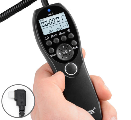 Timer Fernauslöser AX-3 USB-C Sony Alpha A7C II 7CR 7 V A6700 Intervallauslöser Timelapse Bulb Serienaufnahme