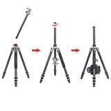 JUSINO Leichtes Karbon Tripod Monopod mit Kugelkopf bis 160cm 12kg FGS-30 TK-254C