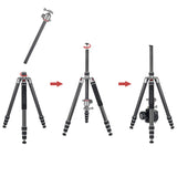 JUSINO Profi Traveller Karbon-Stativ Monopodfunktion bis 182cm 18kg + Kugelkopf FGS-41 TK-324C
