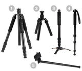JUSINO TKQ-284 Systemstativ – wandelbares Reisestativ mit Monopod & Tischstativ