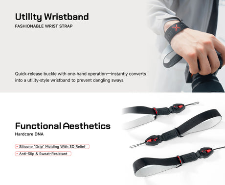 VSGO Black Snipe Urban Kamera-Handgurt (Q-Black) mit Quick-Release & 360° Anti-Twist-Sicherung