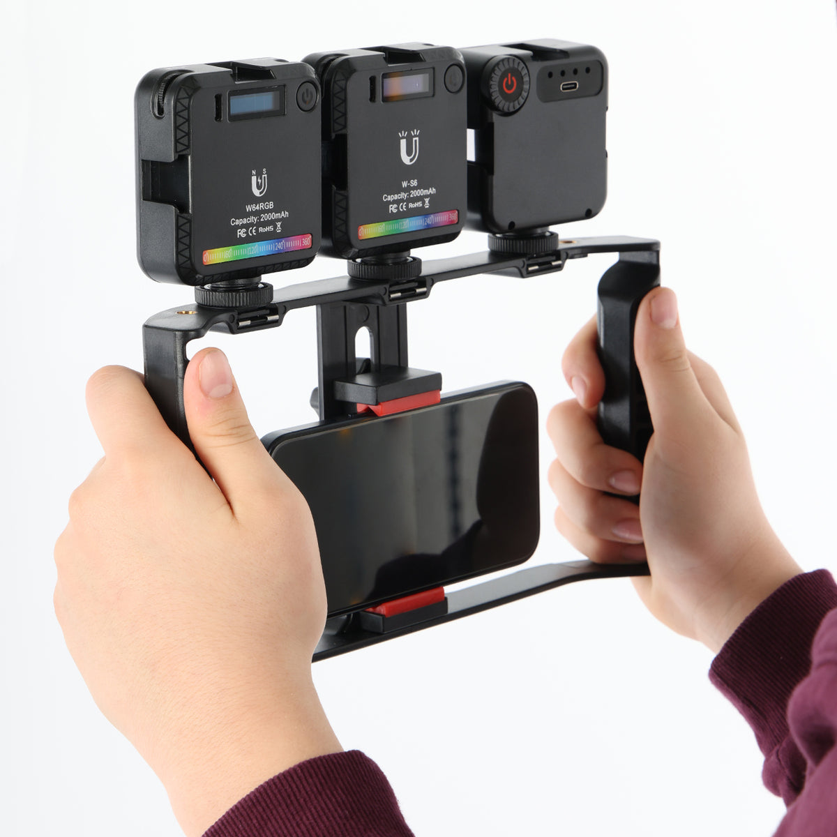 Handyhalterung Smartphone Video Rig Stabilizer für stabile Videoaufnahmen & Vlogging