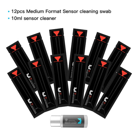 VSGO Sensor Reinigungskit VS-S04E für Mittelformatkameras 12 Swabs + Flüssigkeit